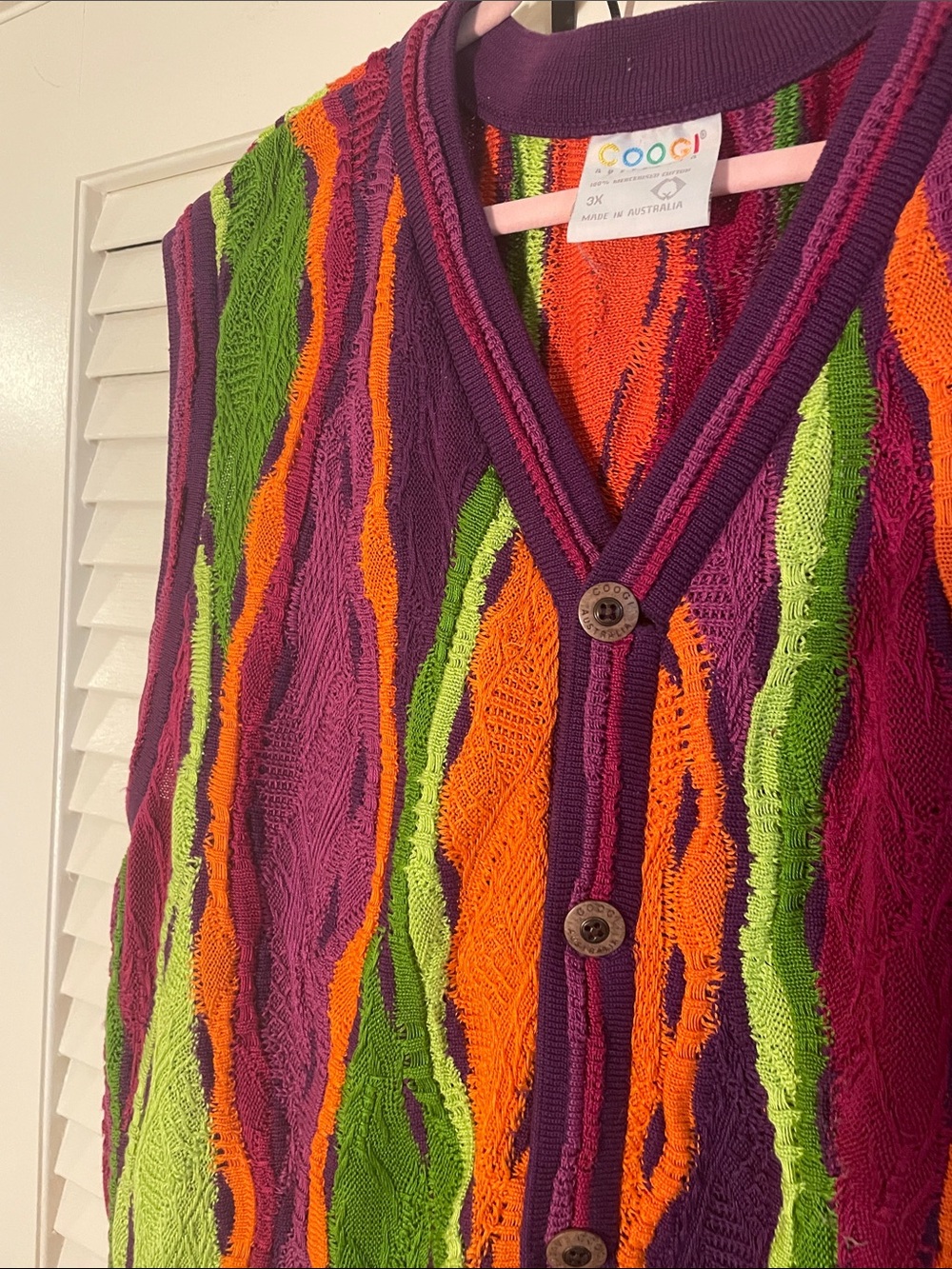 Coogi Australia Vintage Vibrant Color Palette Authentic Vest - Picture 3 of 13